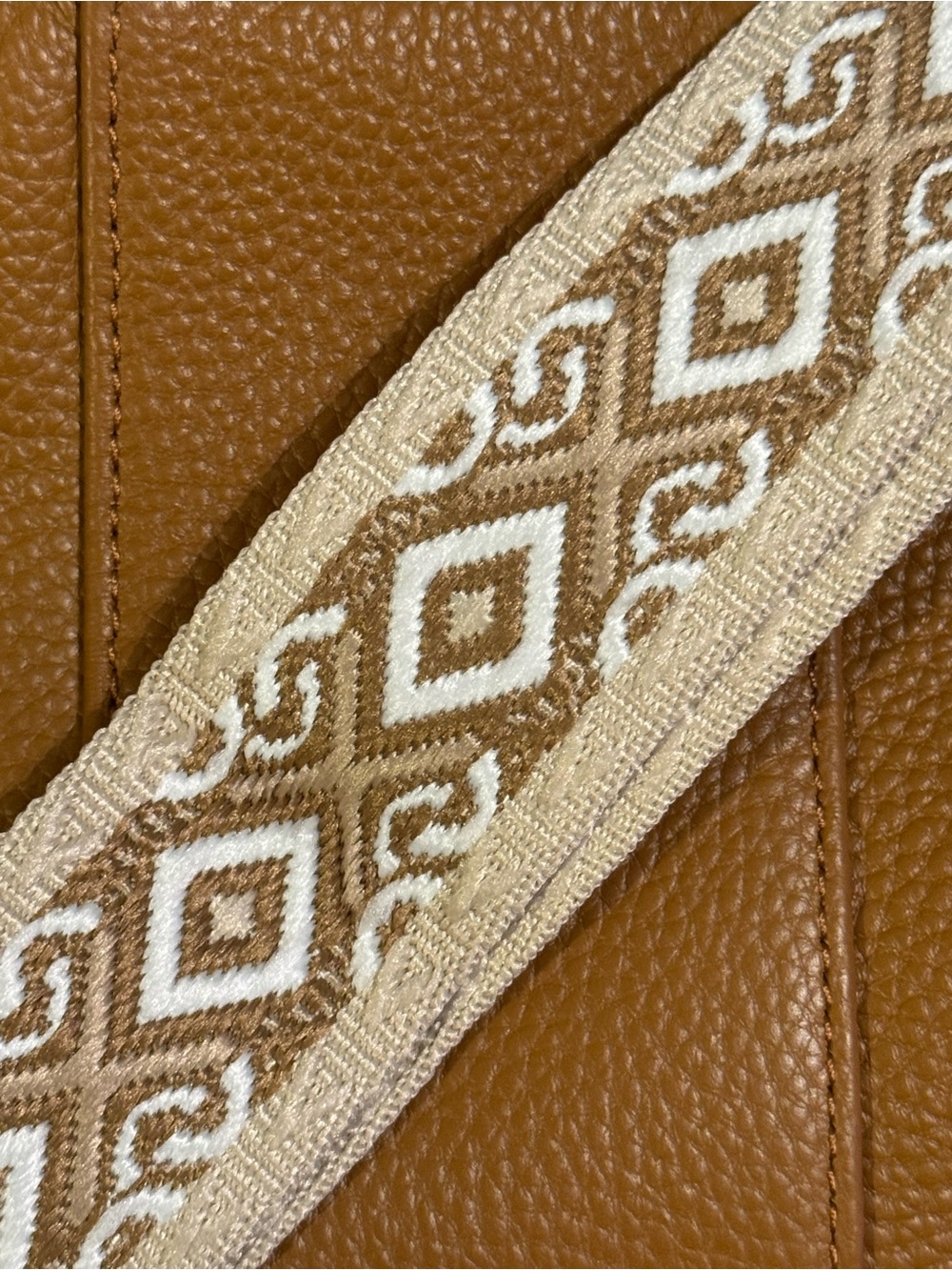 NEW Pom Pom London Crossbody Bag, Tan Leather Purse with Changeable Straps - Picture 5 of 9